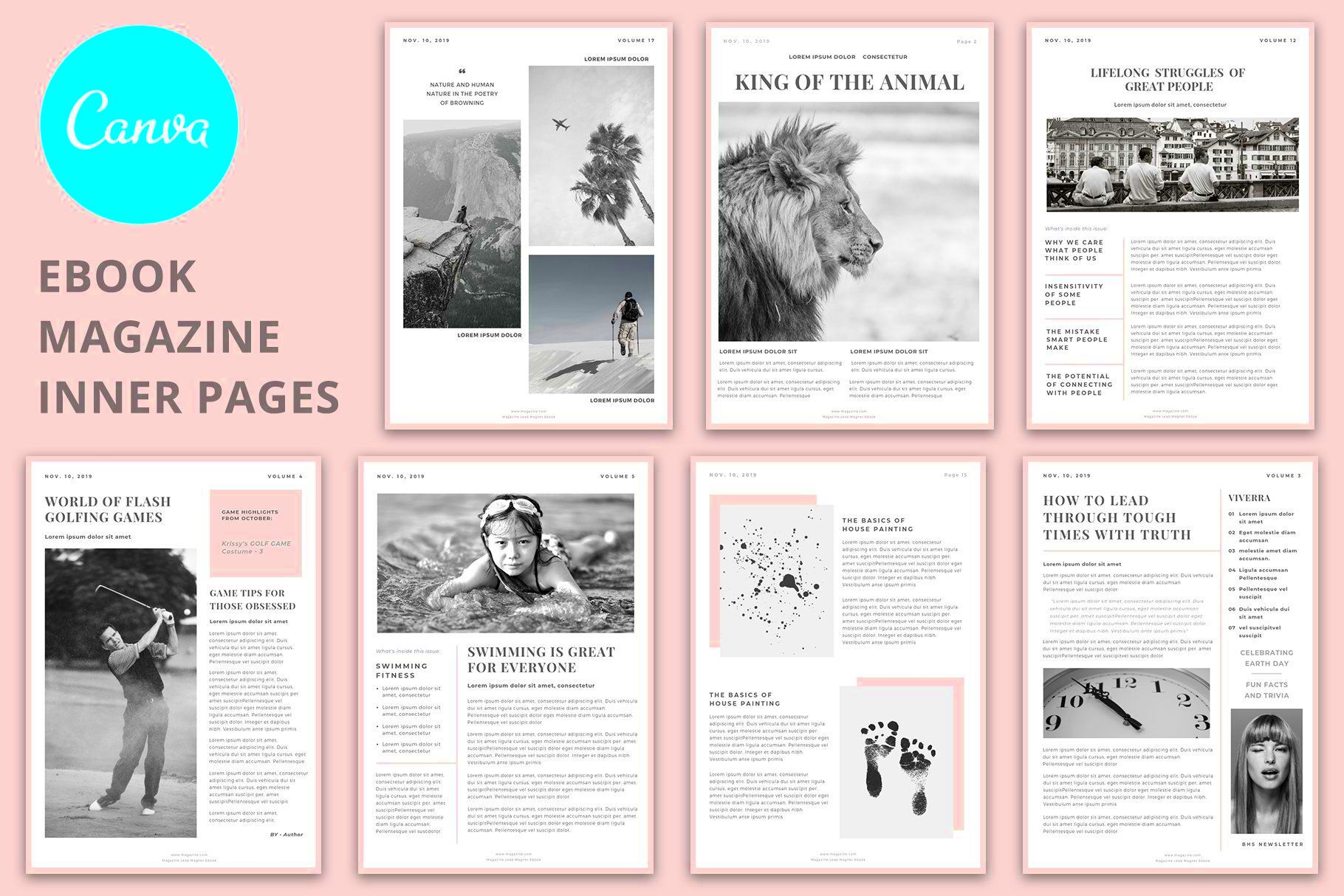 Canva Magazine Ebook Templates Mise en page magasine Mise en page