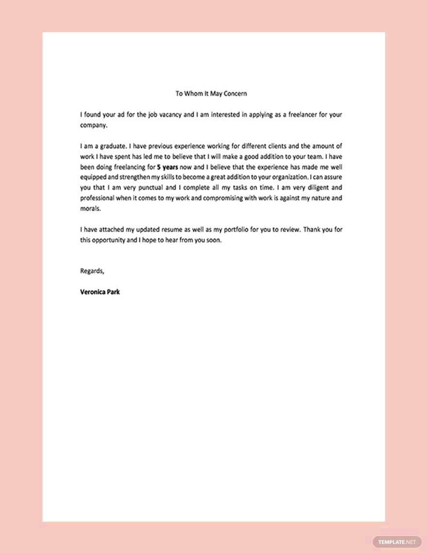 Freelance Offer Letter Template