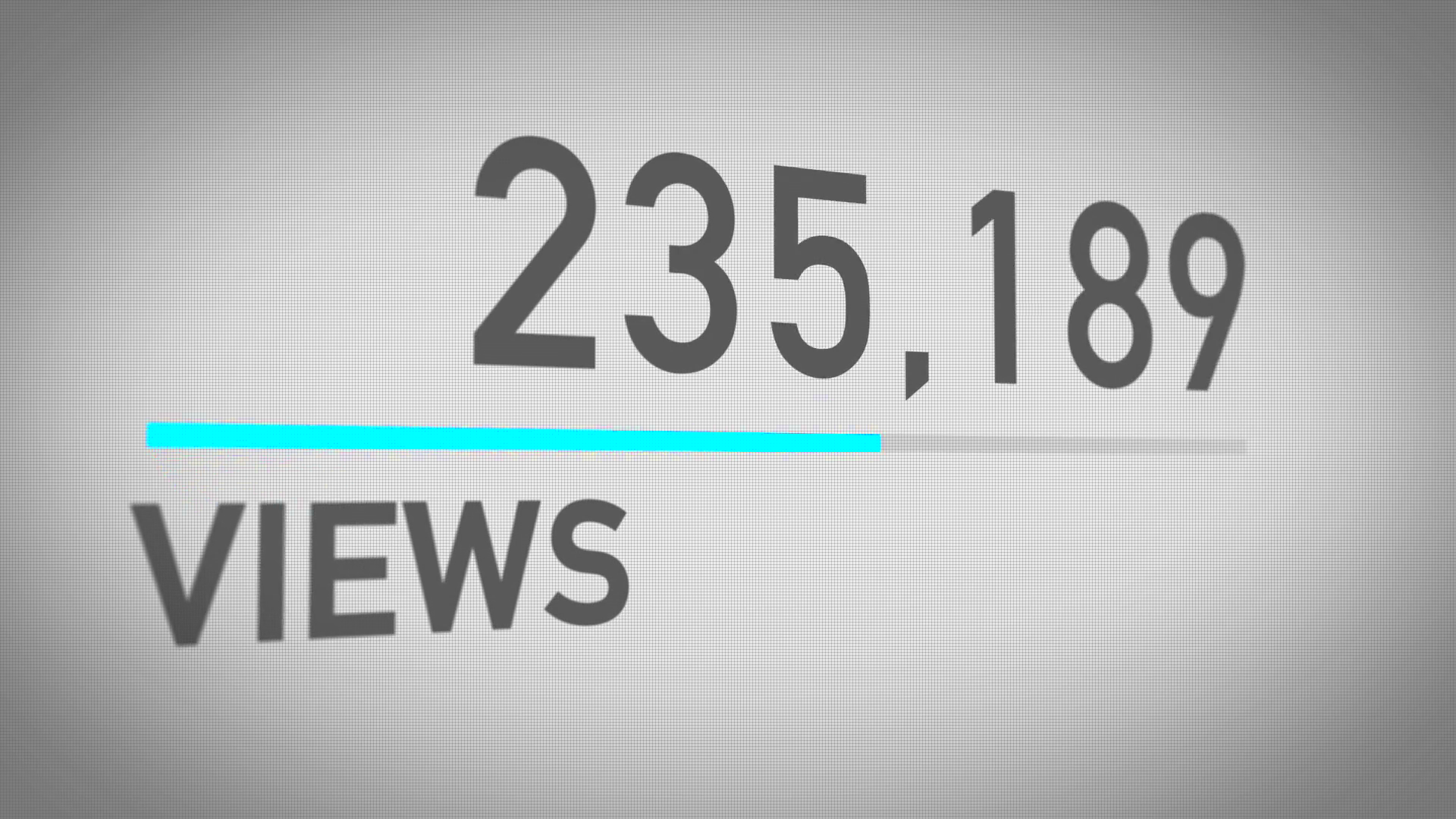 A close up of a video views counter quickly increasing to 500000 views 