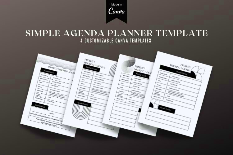 Simple Agenda Planner Canva Template