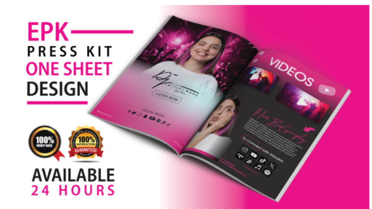 I Will Design a One Sheet EPK Press Kit and Media Kit