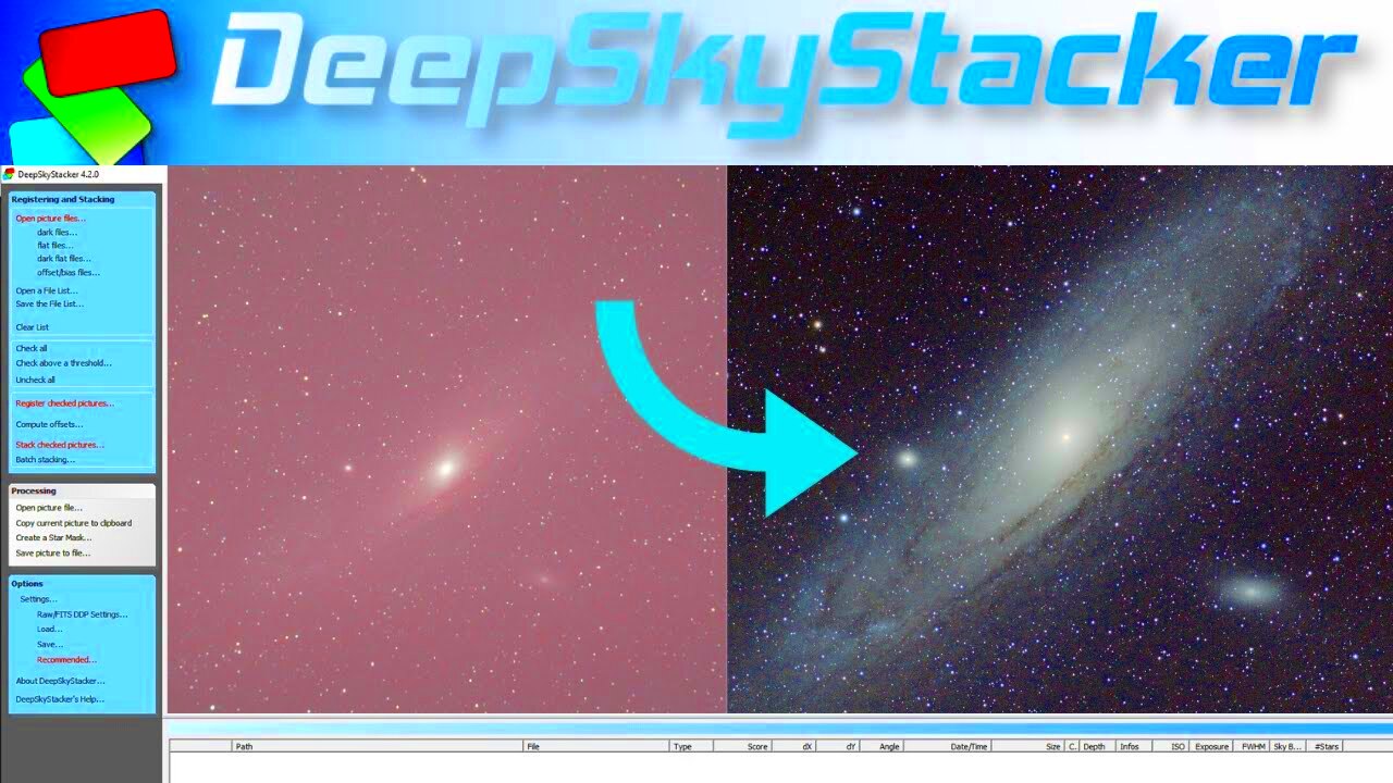 How to Stack Astrophotography Images  DeepSkyStacker Tutorial  YouTube