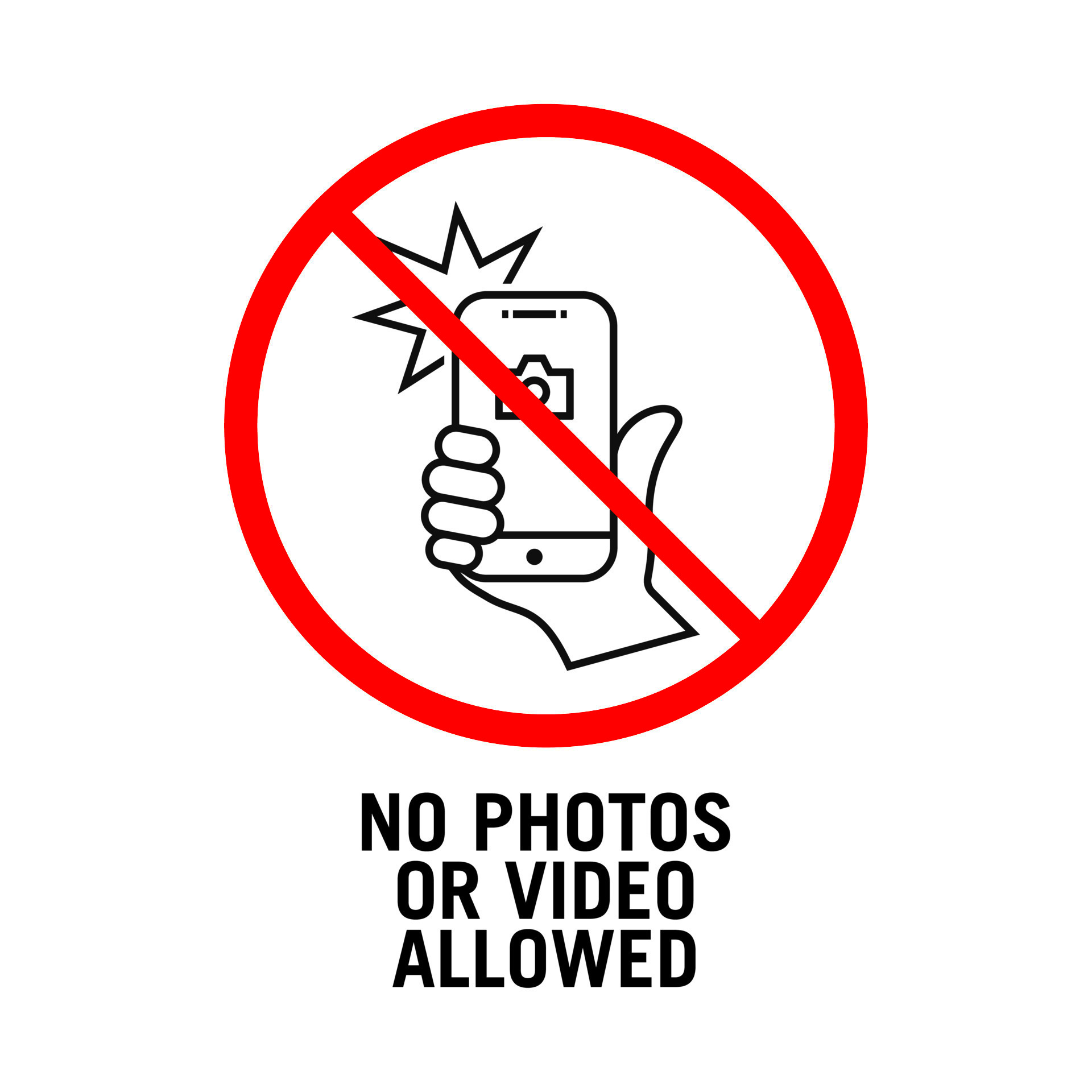 No photos or video allowed sign vector It is prohibited to take a 