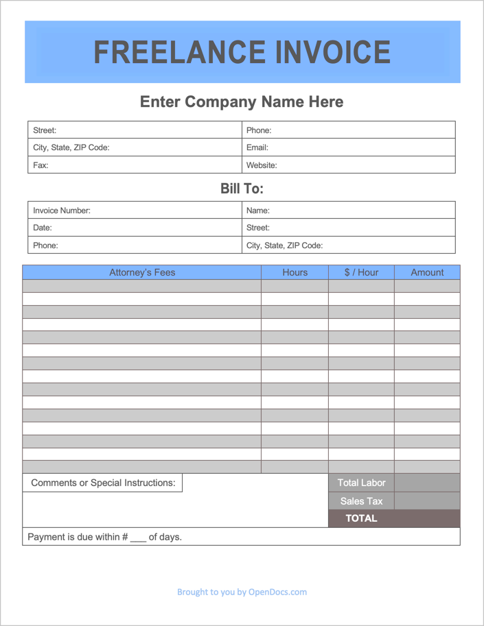 Free Freelance Invoice Templates PDF WORD EXCEL