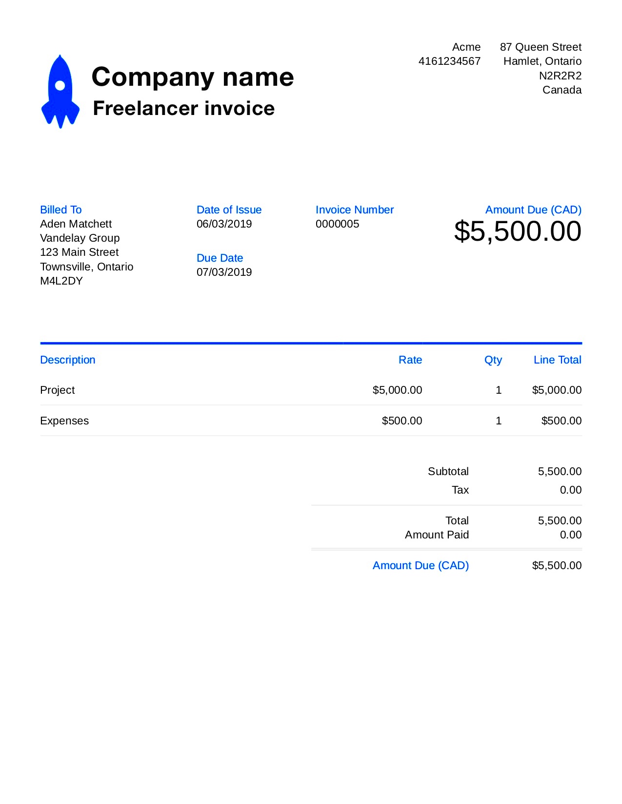 Free Freelance Invoice Template Customize and Send in 90 Seconds