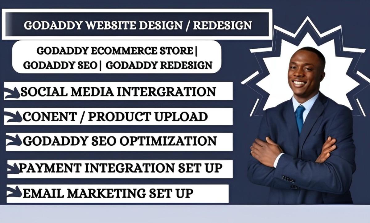 I Will Design and Redesign GoDaddy Website, GoDaddy Ecommerce Store, GoDaddy Website SEO