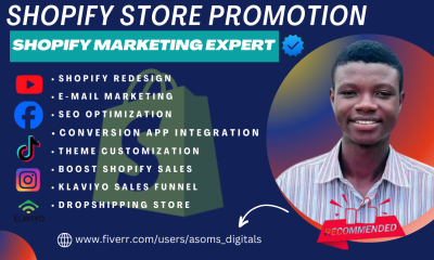 I Will Boost Your Shopify Dropshipping Store with Expert Promotion and a High-Converting Sales Funnel to Increase Sales