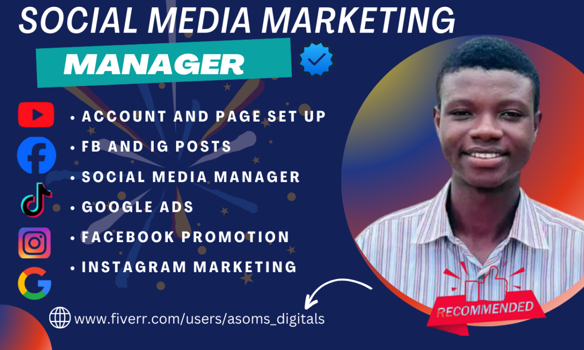 I Will Be Your Social Media Manager for Facebook Promotion, IG Marketing, TikTok Shop, and Google Ads