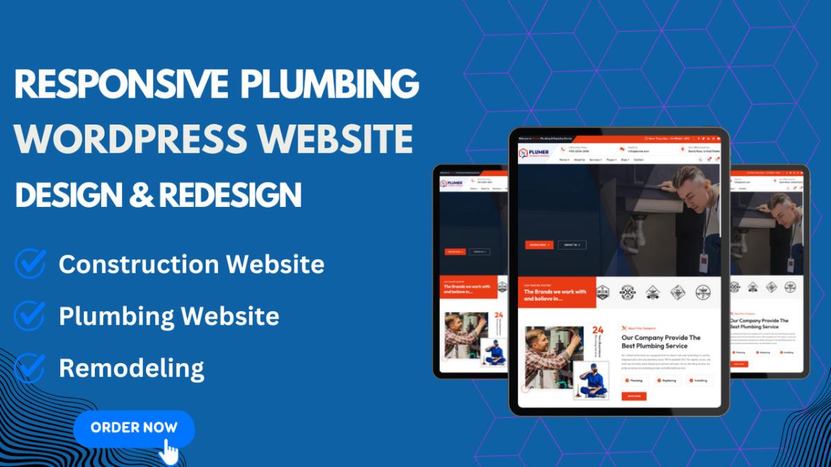 I Will Design a Professional Construction and Plumbing WordPress Website