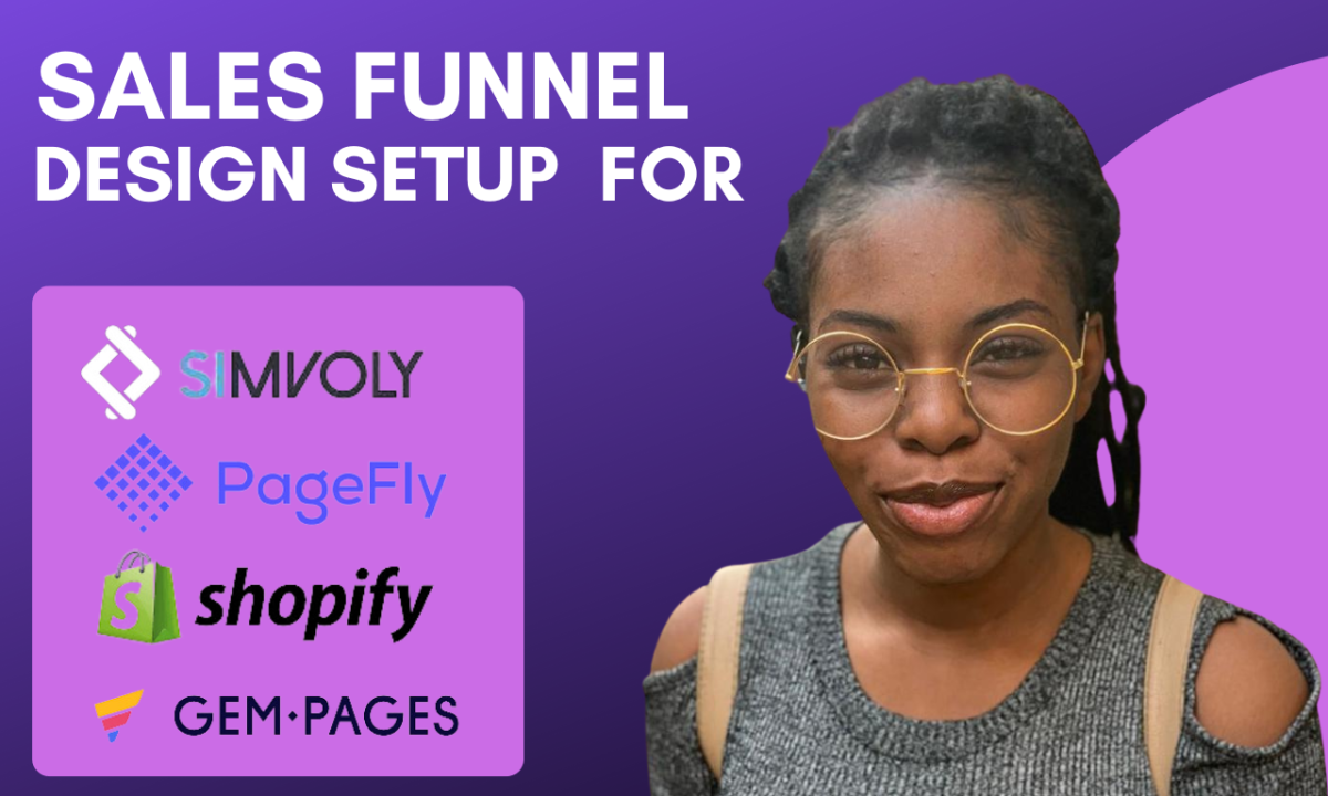 I Will Build Custom Funnel Pages on Simvoly, PageFly, GemPages, and Shopify