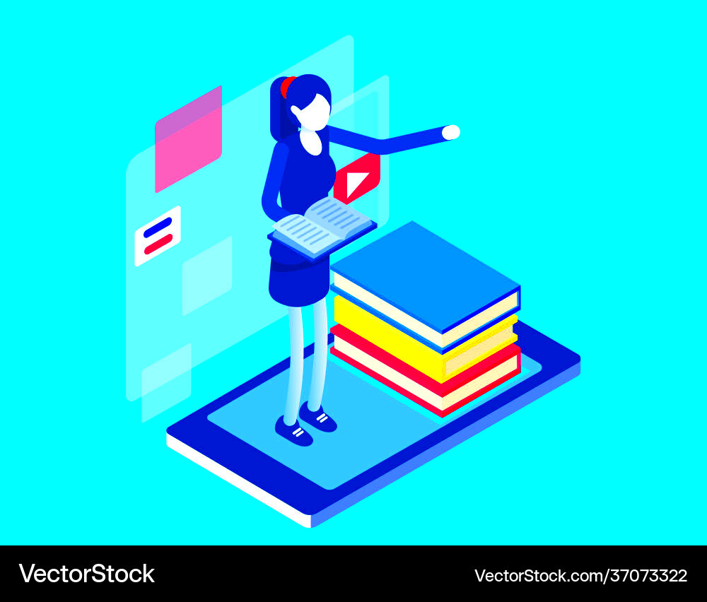 Online instruction study courses training Vector Image