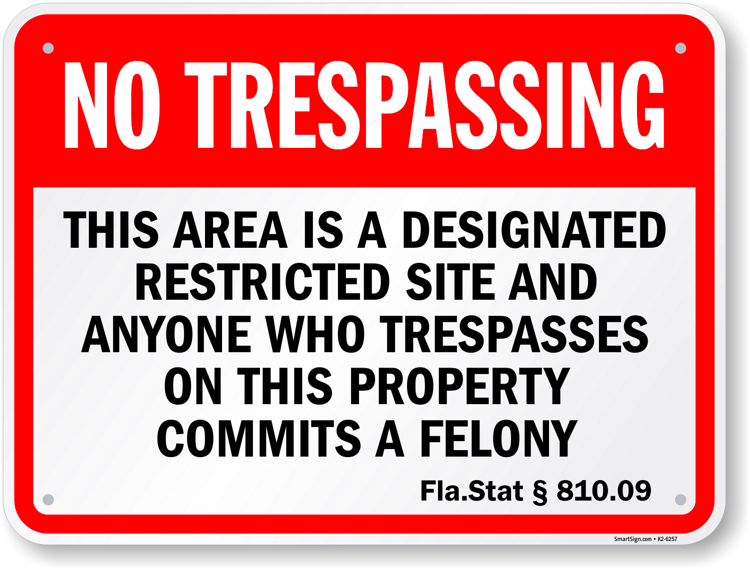 Florida No Trespassing Signs