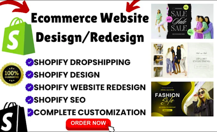 I will do shopify website redesign, ecommerce store, shopify website design developer