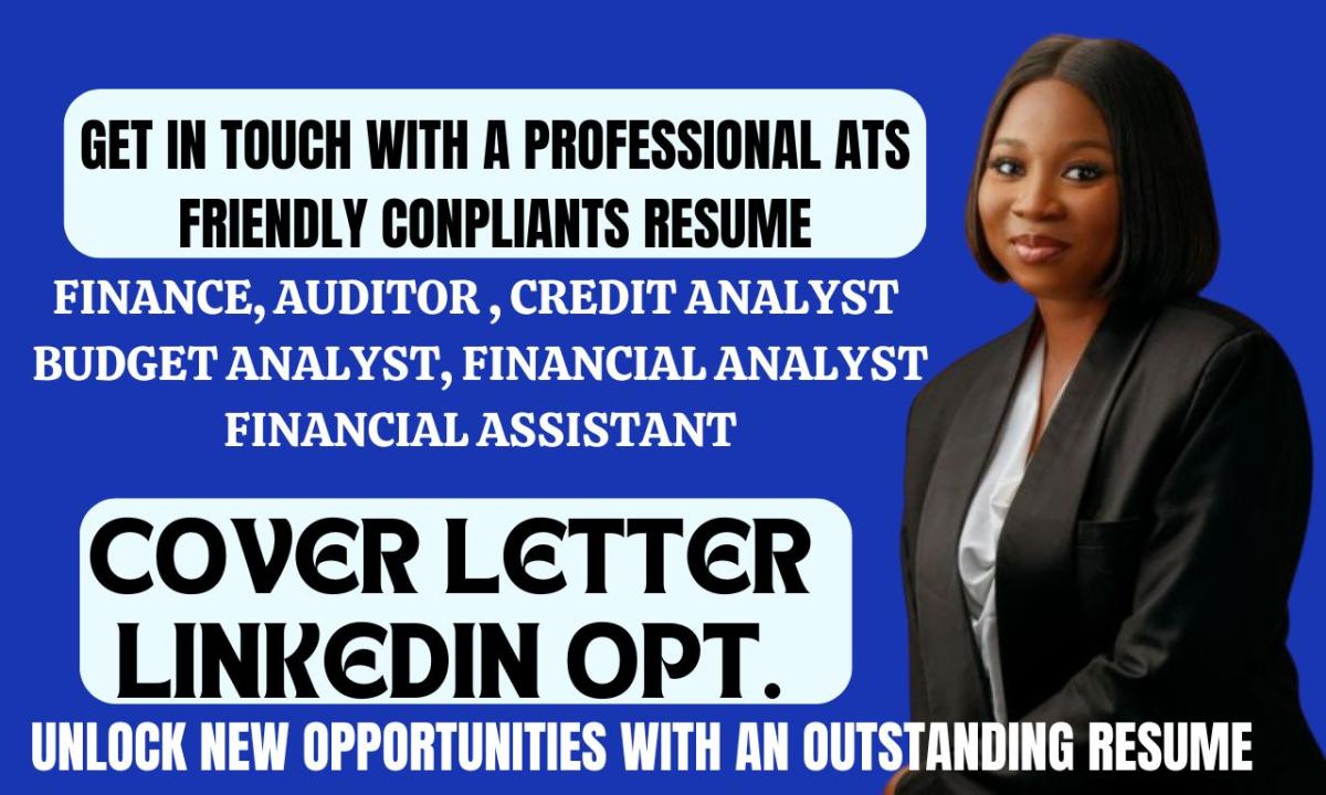 I Will Write a Customized Resume for Financial Analysts, Management Professionals, Finance Assistants, and Auditors