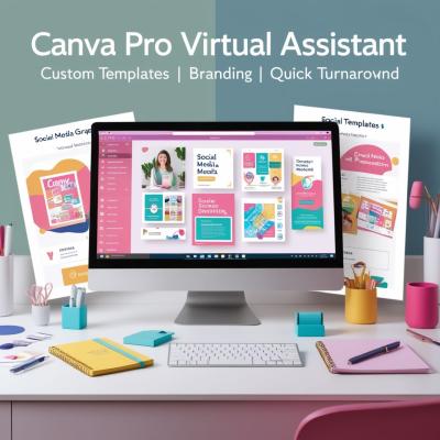 I Will Be Your Canva Pro Virtual Assistant and Designer for Custom Canva Templates
