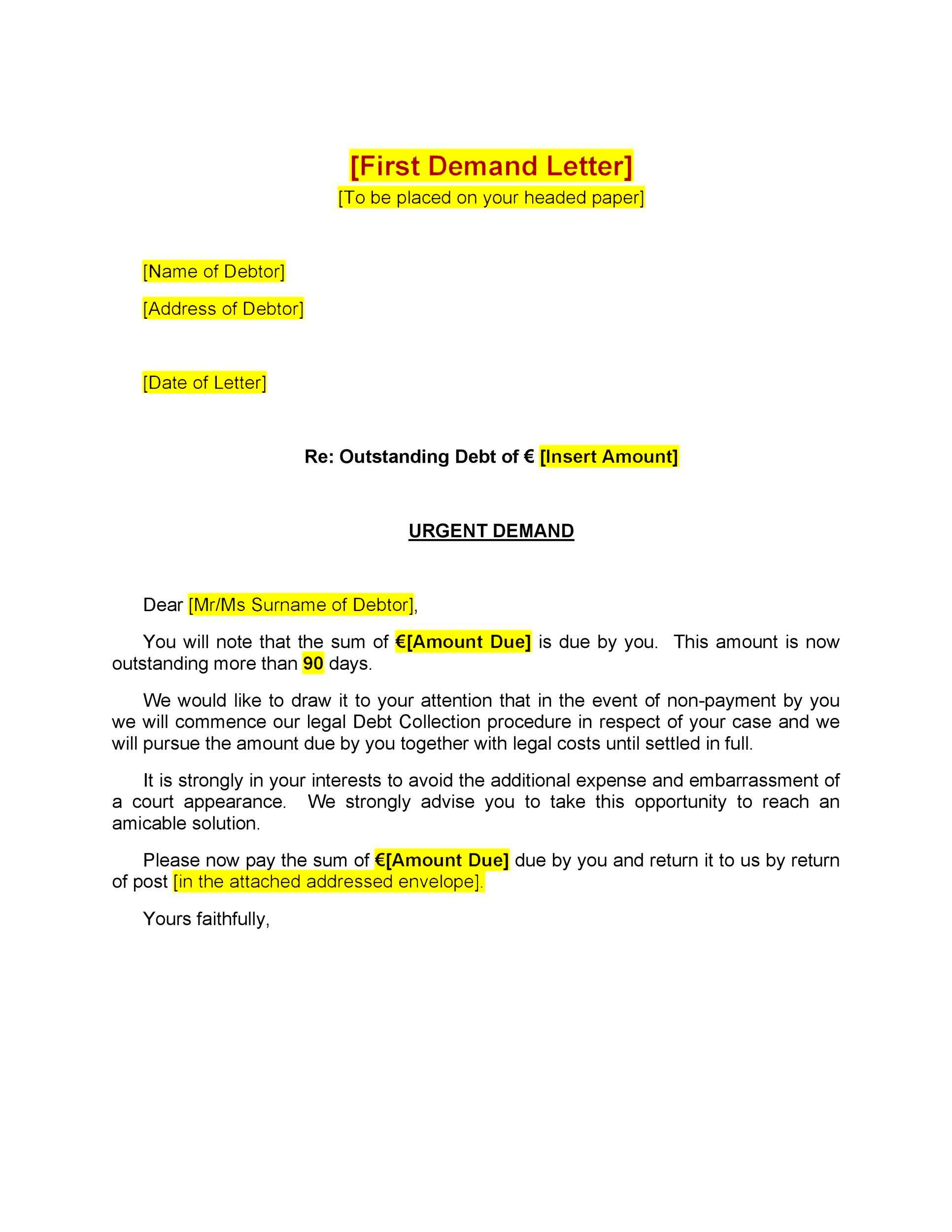 40 Strong Demand Letter Templates Free Samples TemplateLab