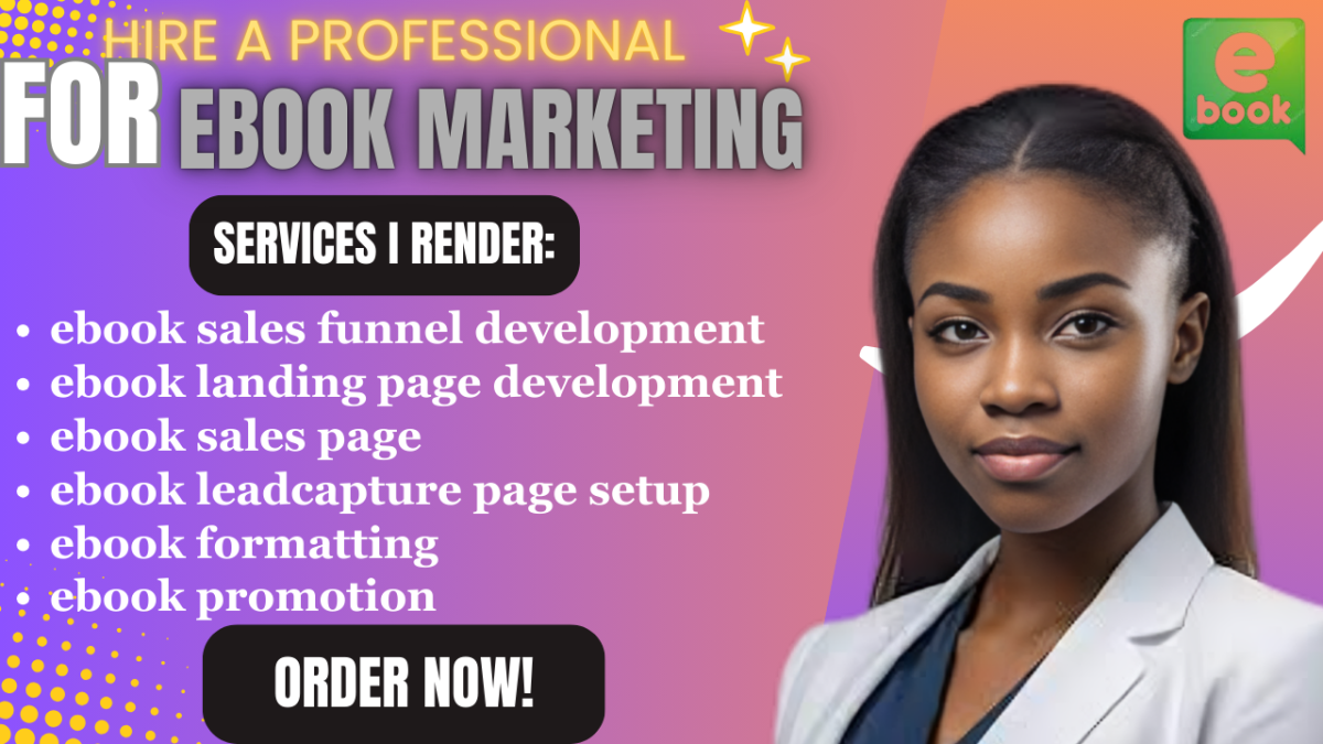 Expert eBook Landing Page, Marketing Sales Funnel & Promotion Services