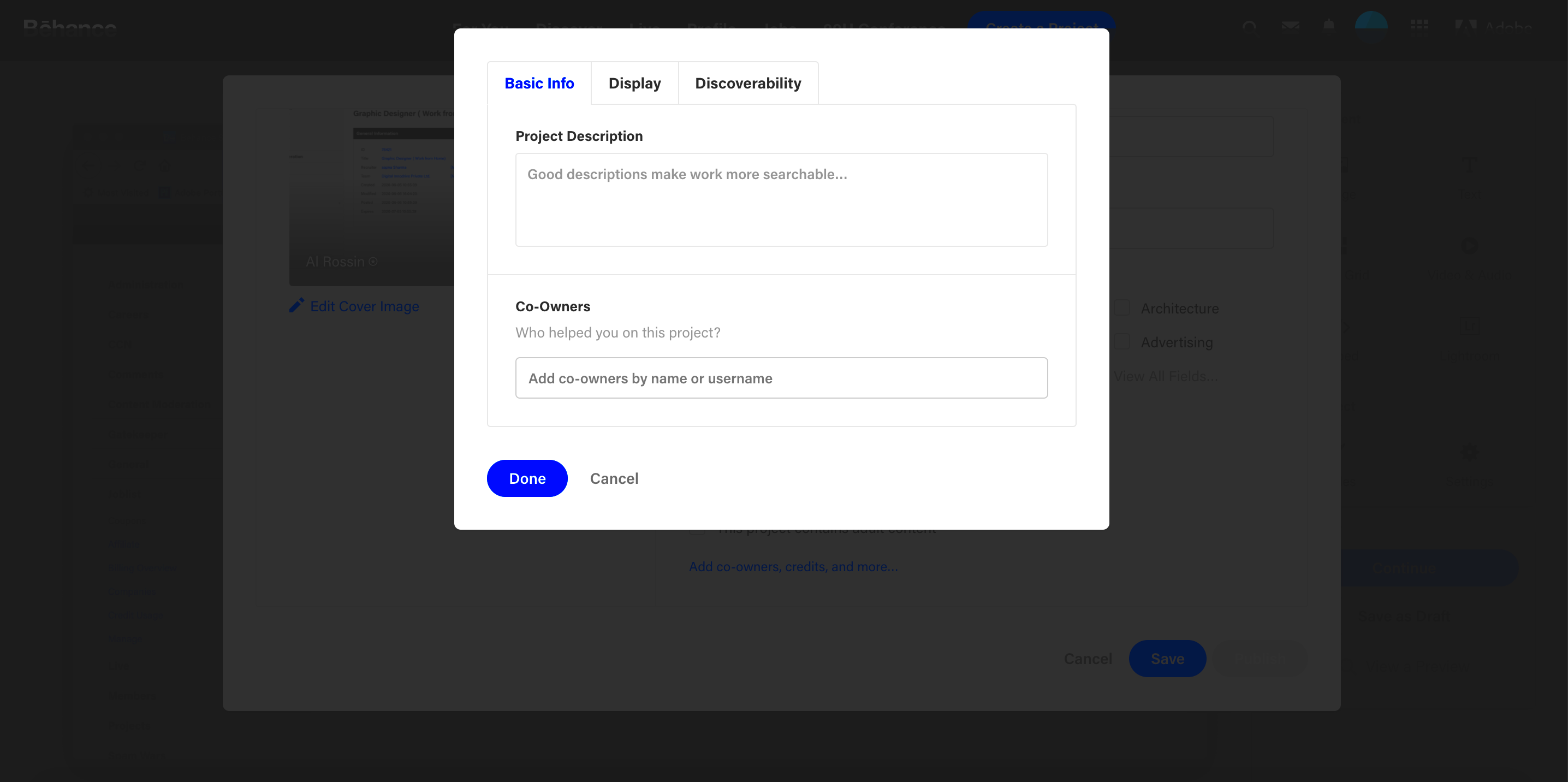 Guide Create Publish A Project Behance Helpcenter