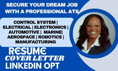 I Will Write Aerospace, Automotive, Electrical, Electronics, Robotics, and Marine Resumes