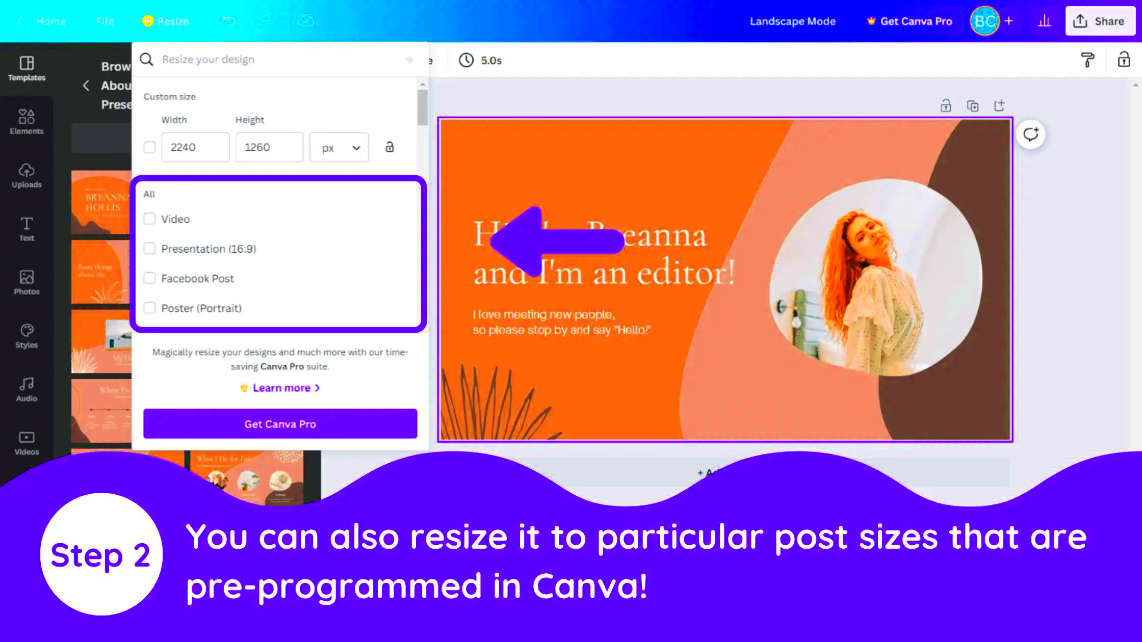 How to Change to Landscape Mode in Canva  Blogging Guide
