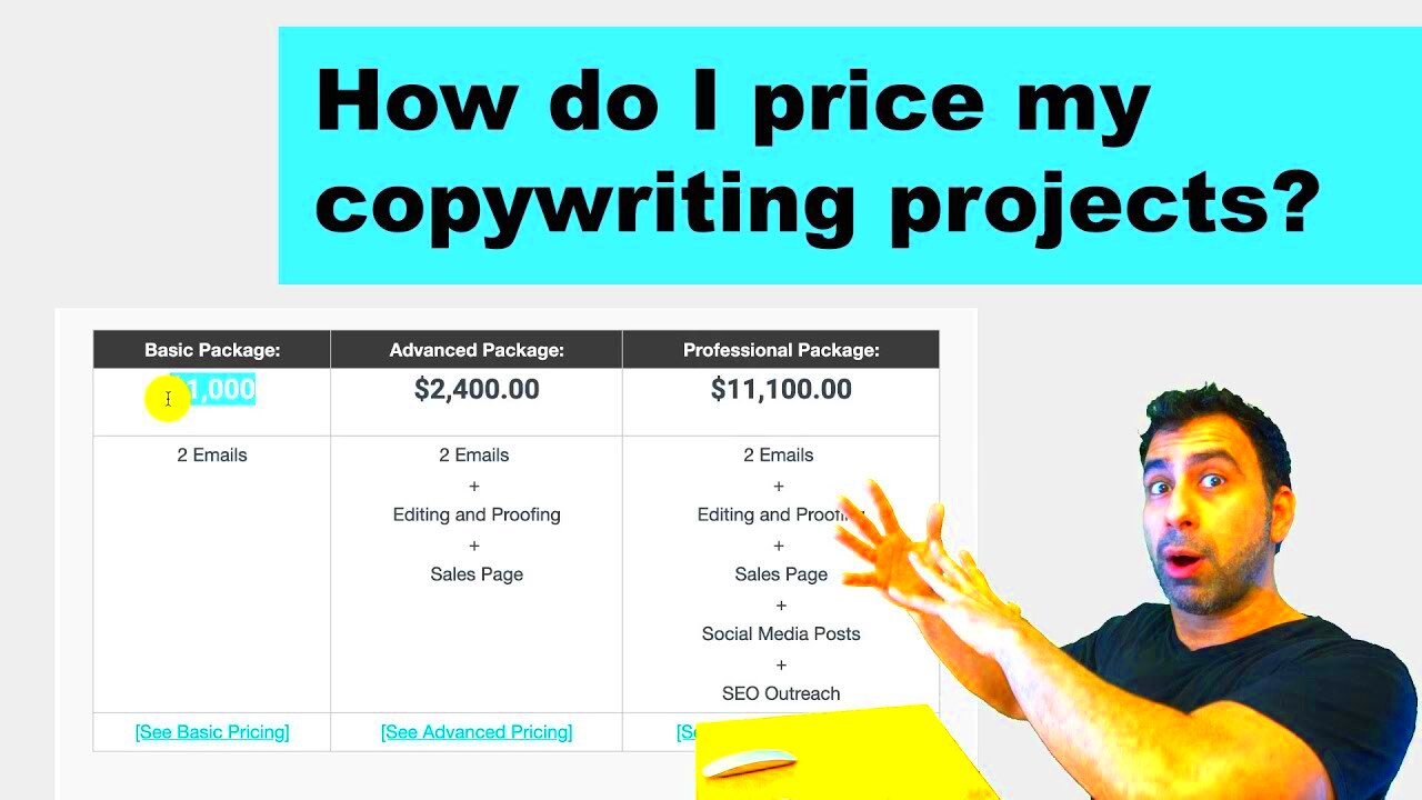 How do I price my copywriting projects YouTube