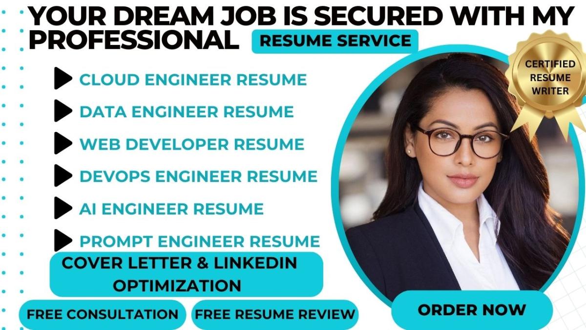 I Will Write a Professional Resume for Cloud Engineers, Data Engineers, Web Developers, and DevOps Engineers