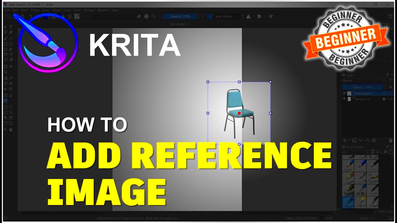 Krita How To Add Reference Image Tutorial  YouTube