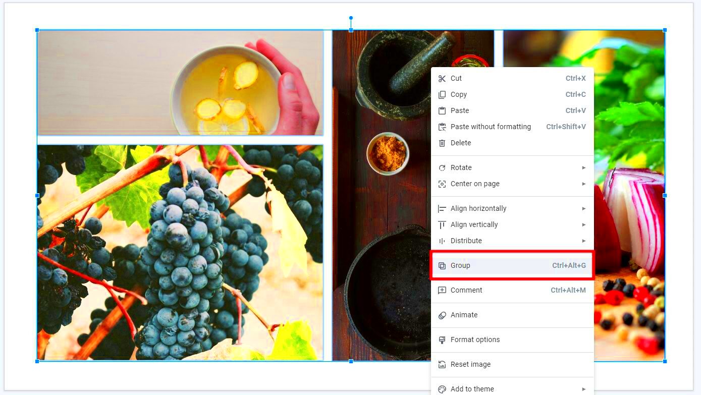 How to Group Multiple Images in Google Slides  Vegaslide