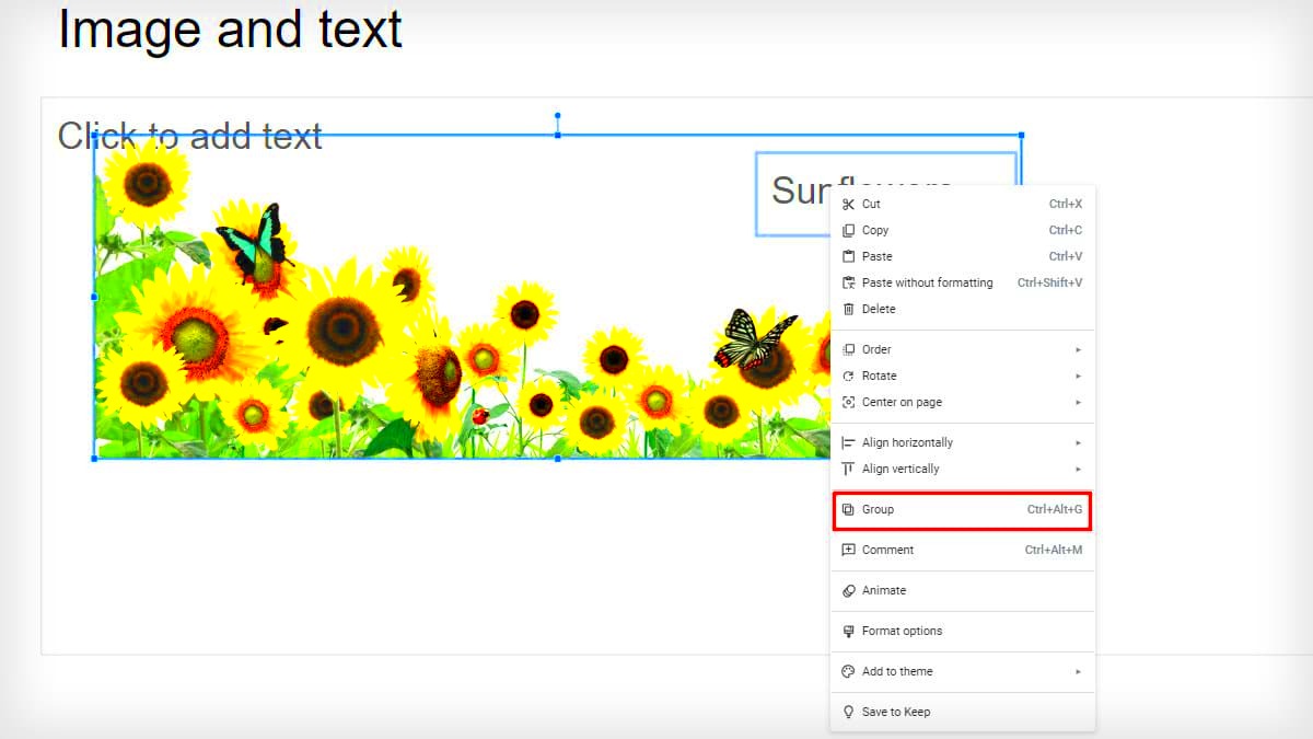 How to Group on Google Slides