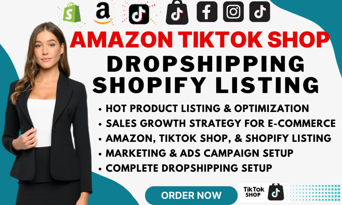 I Will Optimize Amazon, TikTok Shop, Shopify Listings, and Dropshipping Marketing