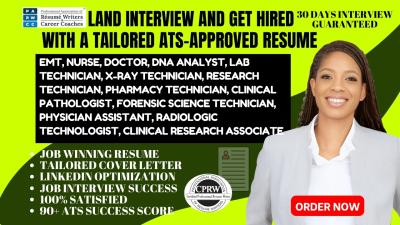 I Will Create a Professional Lab Technician, DNA Analyst, Pharmacy Technician & EMT ATS Resume