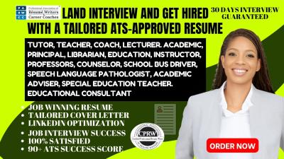 I Will Create a Professional ATS Resume for Educators, Including Teachers, Professors, and Lecturers