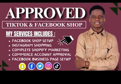 Approved Facebook, Instagram, and TikTok Shop, or Shopify Marketing