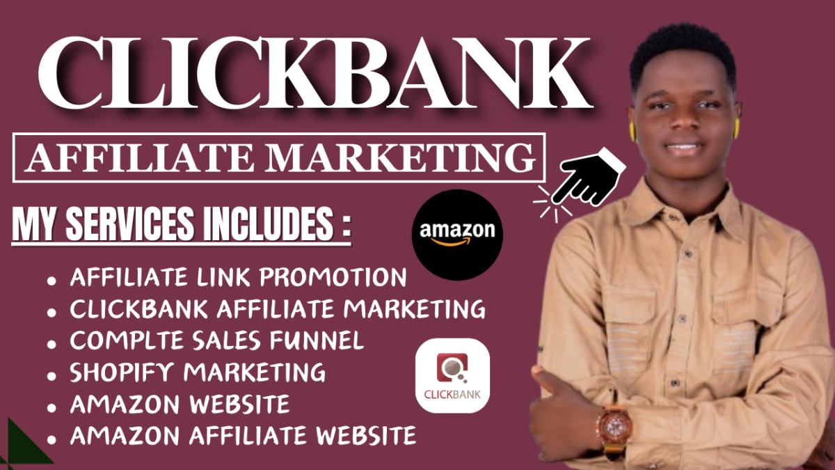 I Will Promote ClickBank Affiliate Website, Affiliate Link Promotion, Amazon Affiliate