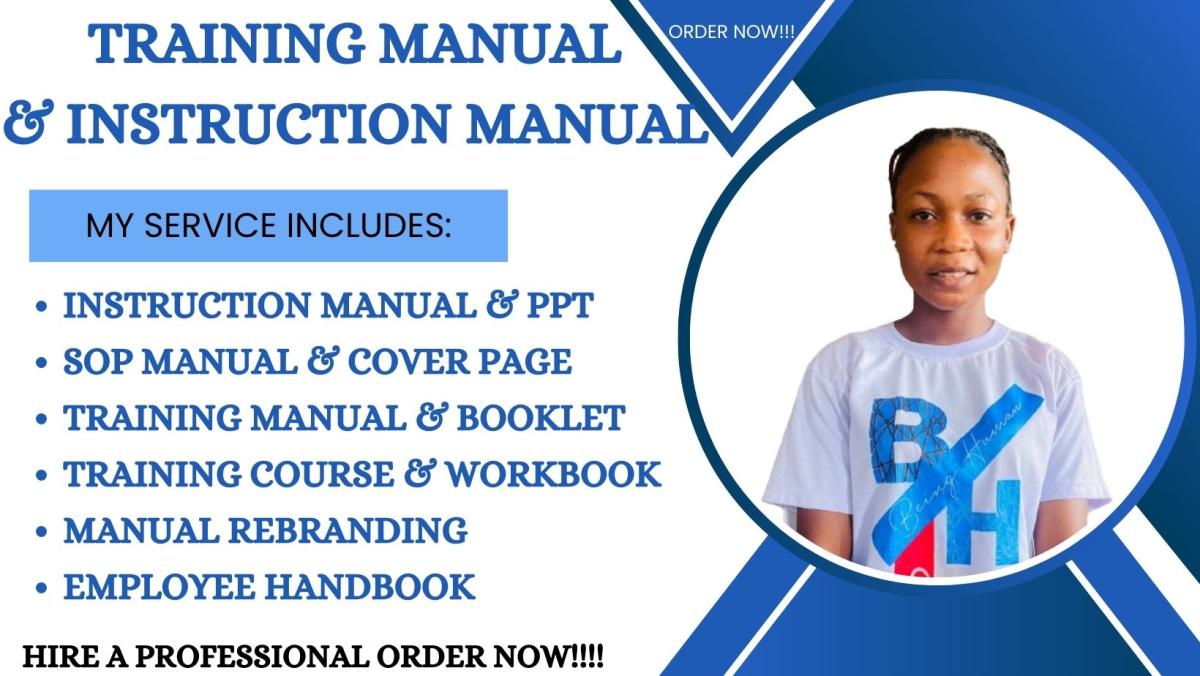 I Will Create Comprehensive Training Manuals, Instruction Manuals, SOP Manuals, Employee Handbooks, and PowerPoint Presentations