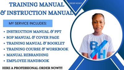 I Will Create Comprehensive Training Manuals, Instruction Manuals, SOP Manuals, Employee Handbooks, and PowerPoint Presentations