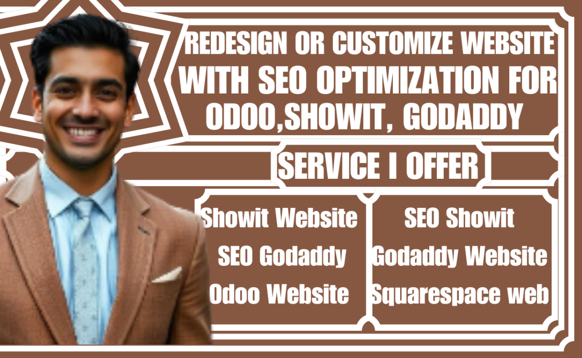 I Will Redesign or Customize Your Website with SEO Optimization for Odoo, Showit, GoDaddy