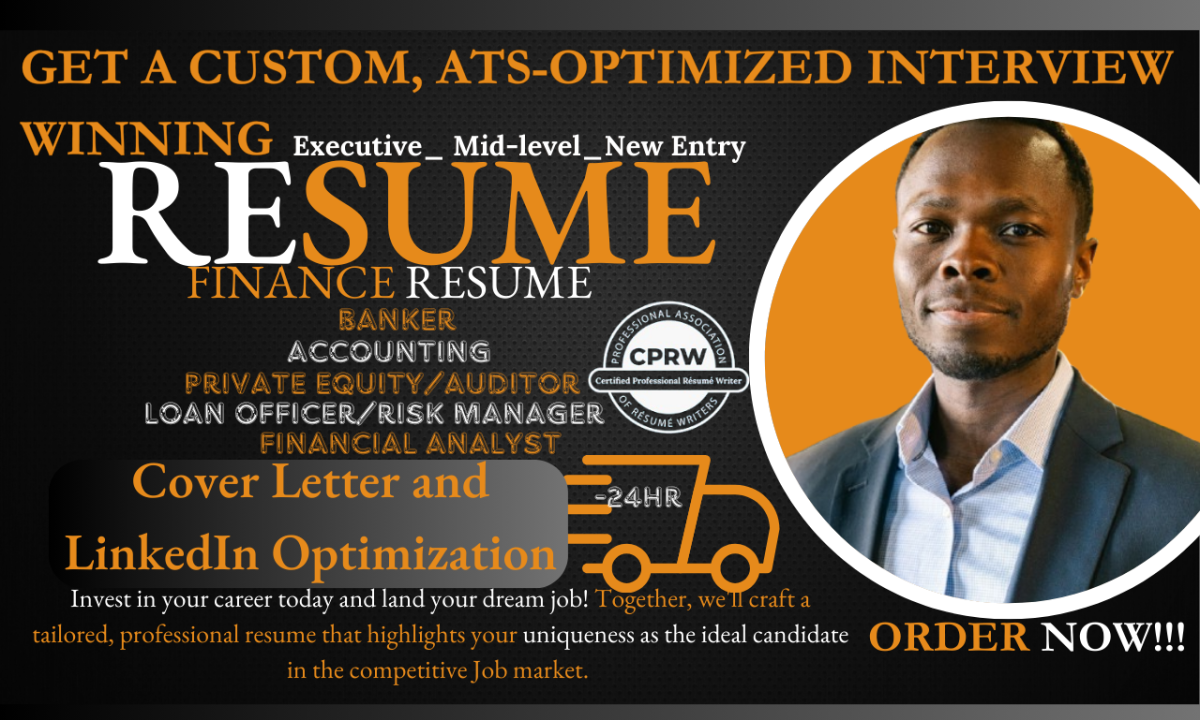 I Will Deliver Tailored, ATS Compliant Resume for Finance and Banking Professionals