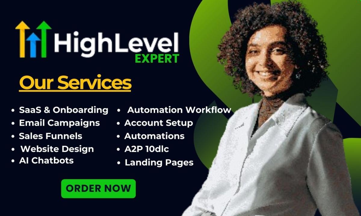 I Will Create GoHighLevel Sales Funnel with A2P 10DLC Integrations, Landing Page & Website