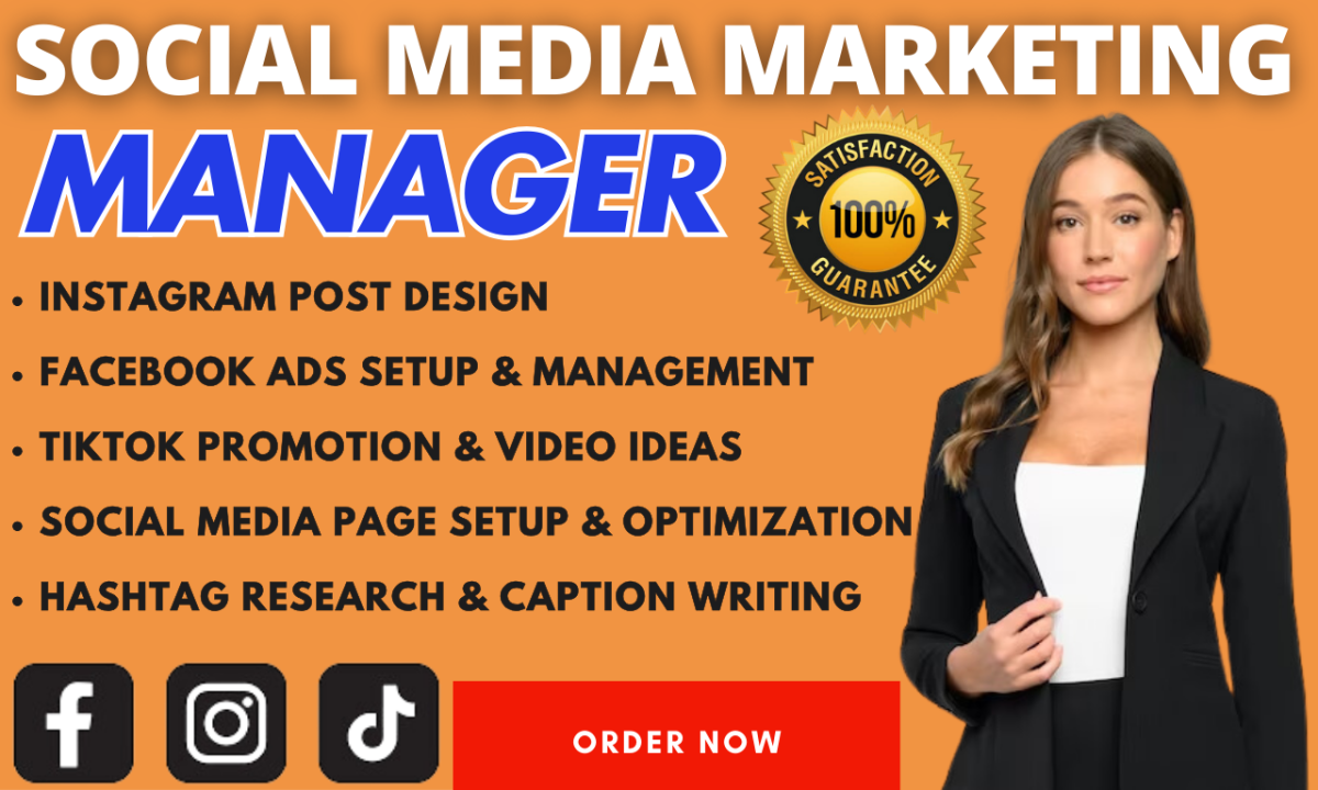 I Will Be Your Social Media Marketing Manager for Instagram, Facebook, and TikTok