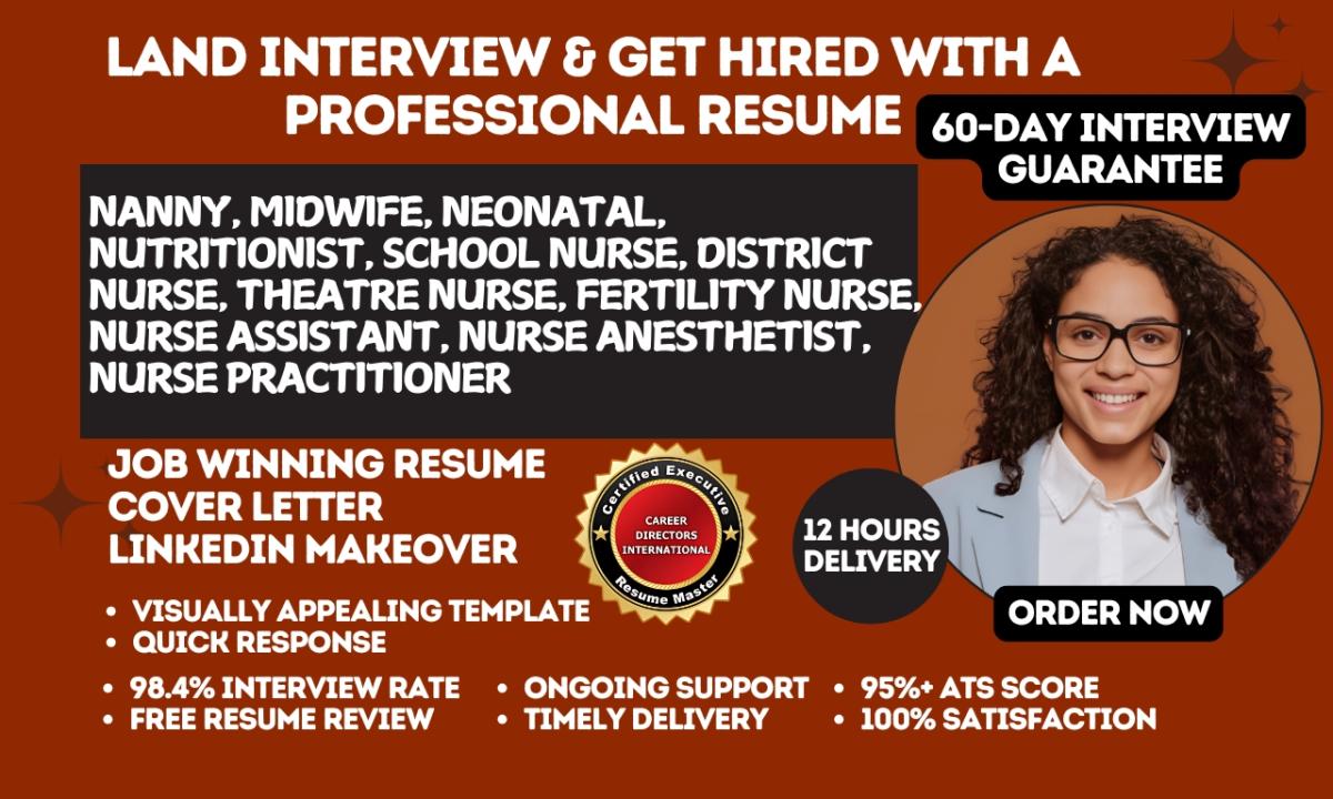 I Will Write a Healthcare Resume for Nurse Practitioners, Nursing Assistants, Nannies, and Midwives