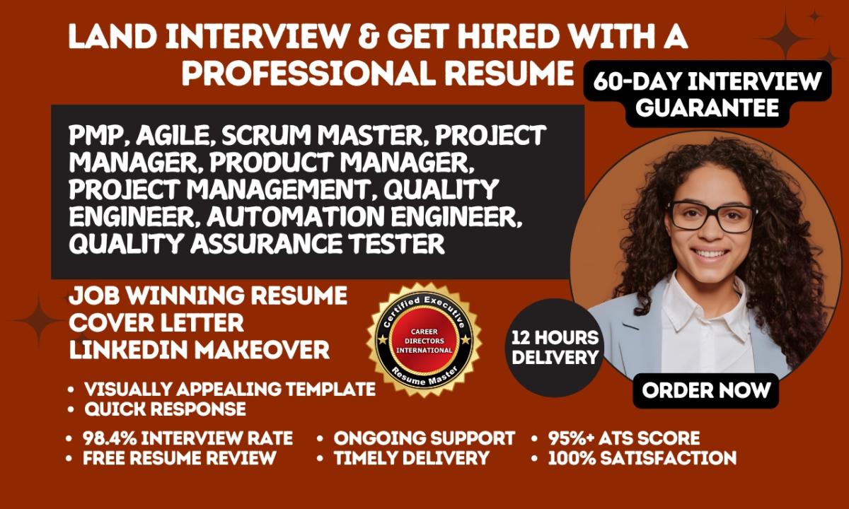 I Will Write Scrum Master, Project Management, Agile, PMP, Product Manager Resume