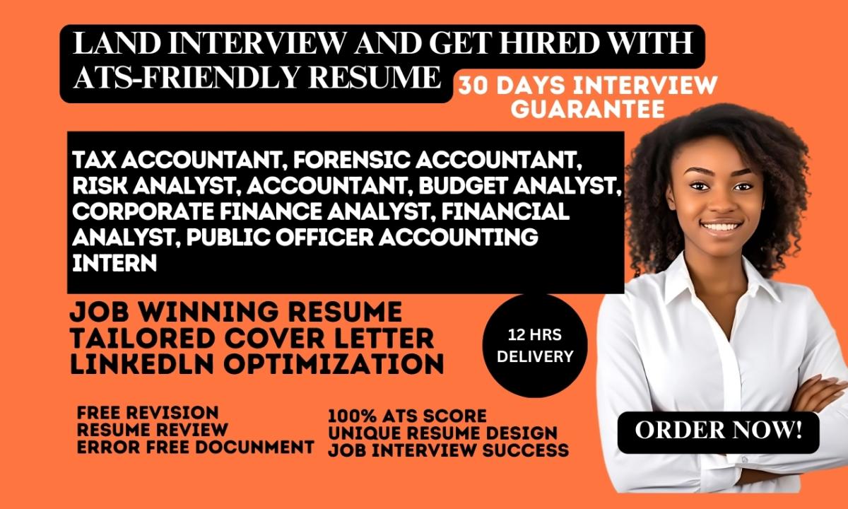 I Will Write a Tax Accountant, Forensic Accountant, Risk Analyst, and Accountant Resume