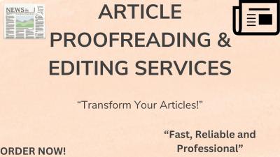 I Will Proofread and Edit Articles