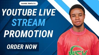 I Will Promote Your YouTube Live Stream Video with Live Promotion