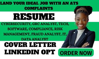 I Will Create a Comprehensive Resume for Data Science, Risk, IT Tech, GRC Analyst, Software, and Cybersecurity Professionals