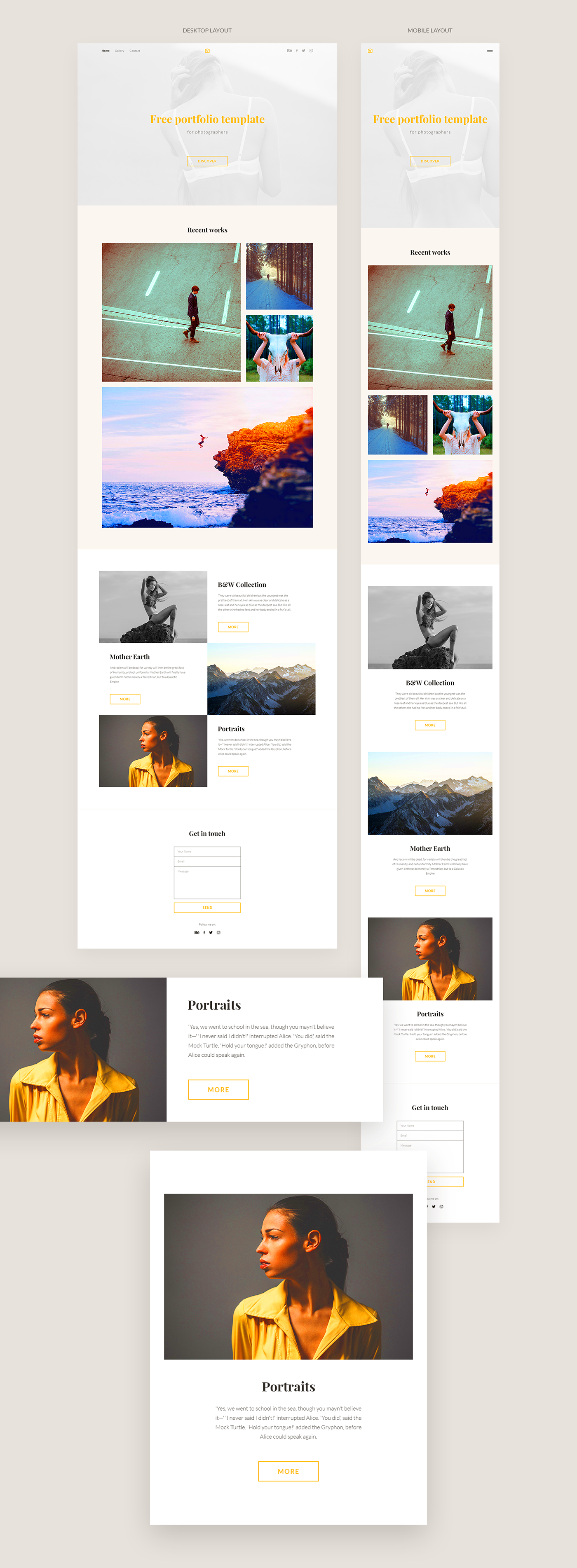 FREE PORTFOLIO TEMPLATE Behance