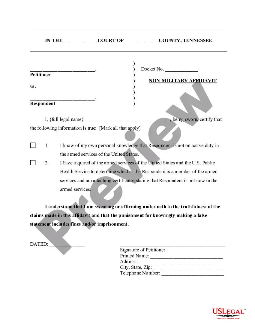 Tennessee Affidavit Of Repossession US Legal Forms