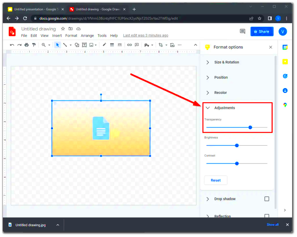 How to change image transparency in Google Slides  TabTV