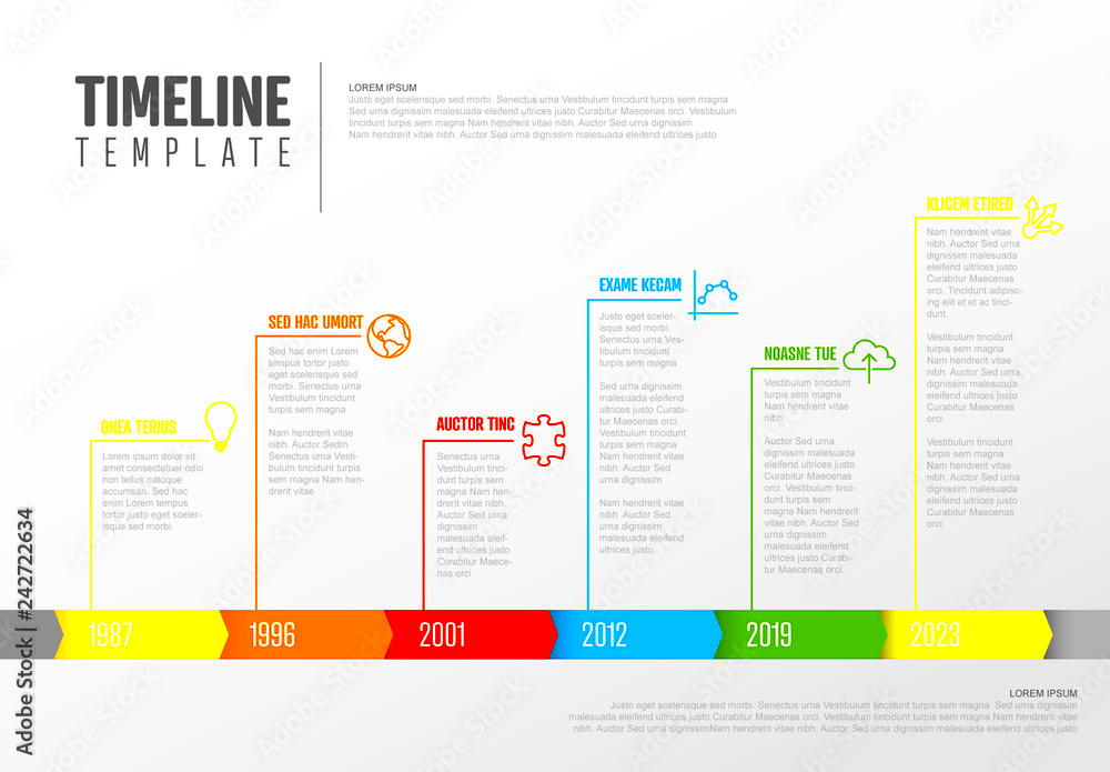 Colorful Timeline Infographic Layout Stock Template Adobe Stock